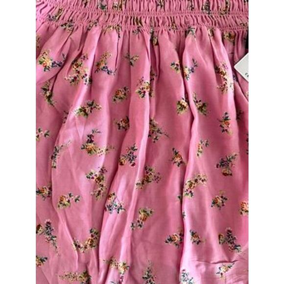 Celebrity Pink Floral Smocked Halter Top Pink Ruffle Stretch NWT XL - Picture 7 of 8